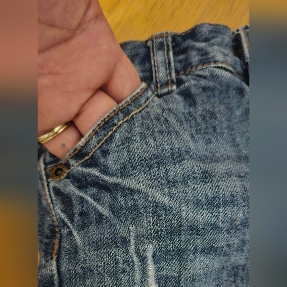 (3 for$20) Baby jeans with distressing and cuff details, front and back pockets - Picture 6 of 6